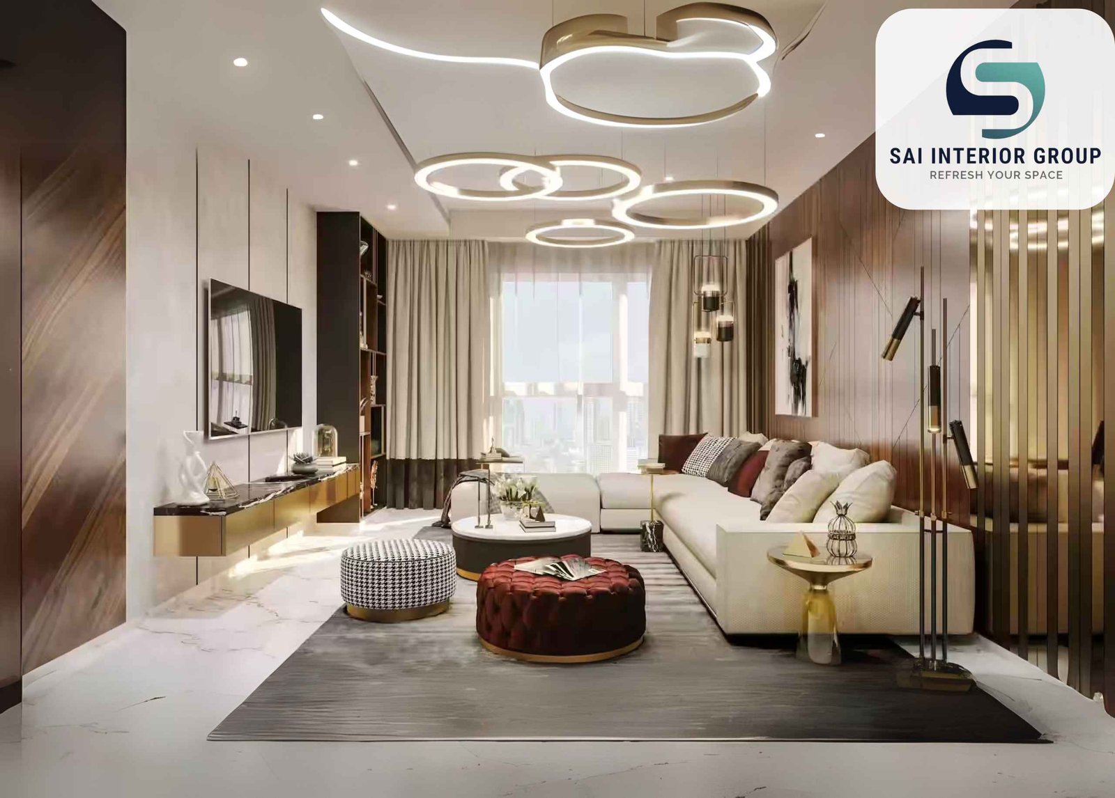 Luxury interior design by Sai Interior Group in South City, Gurgaon