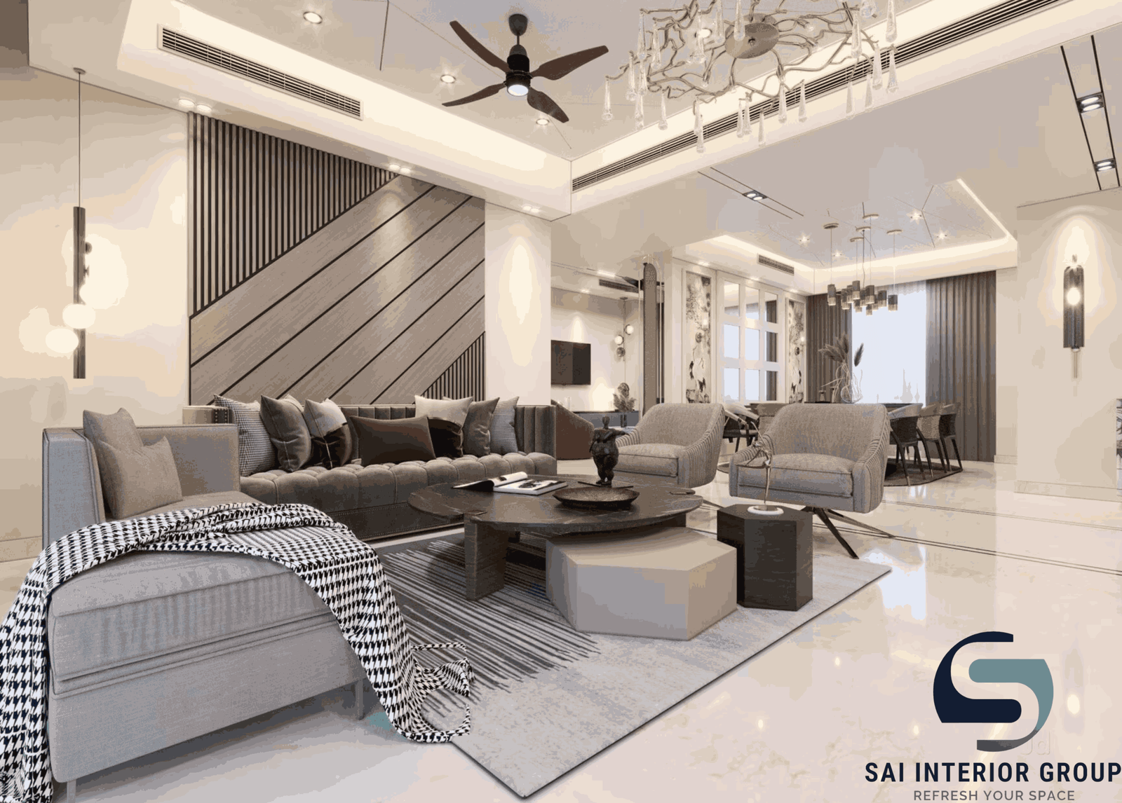 Elegant interior design by Sai Interior Group, the best designers in DLF Phase II Gurgaon