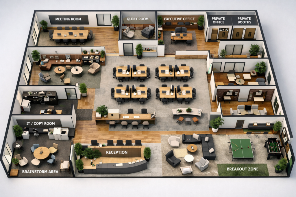 Plan an Office Interior Layout for Maximum Efficiency